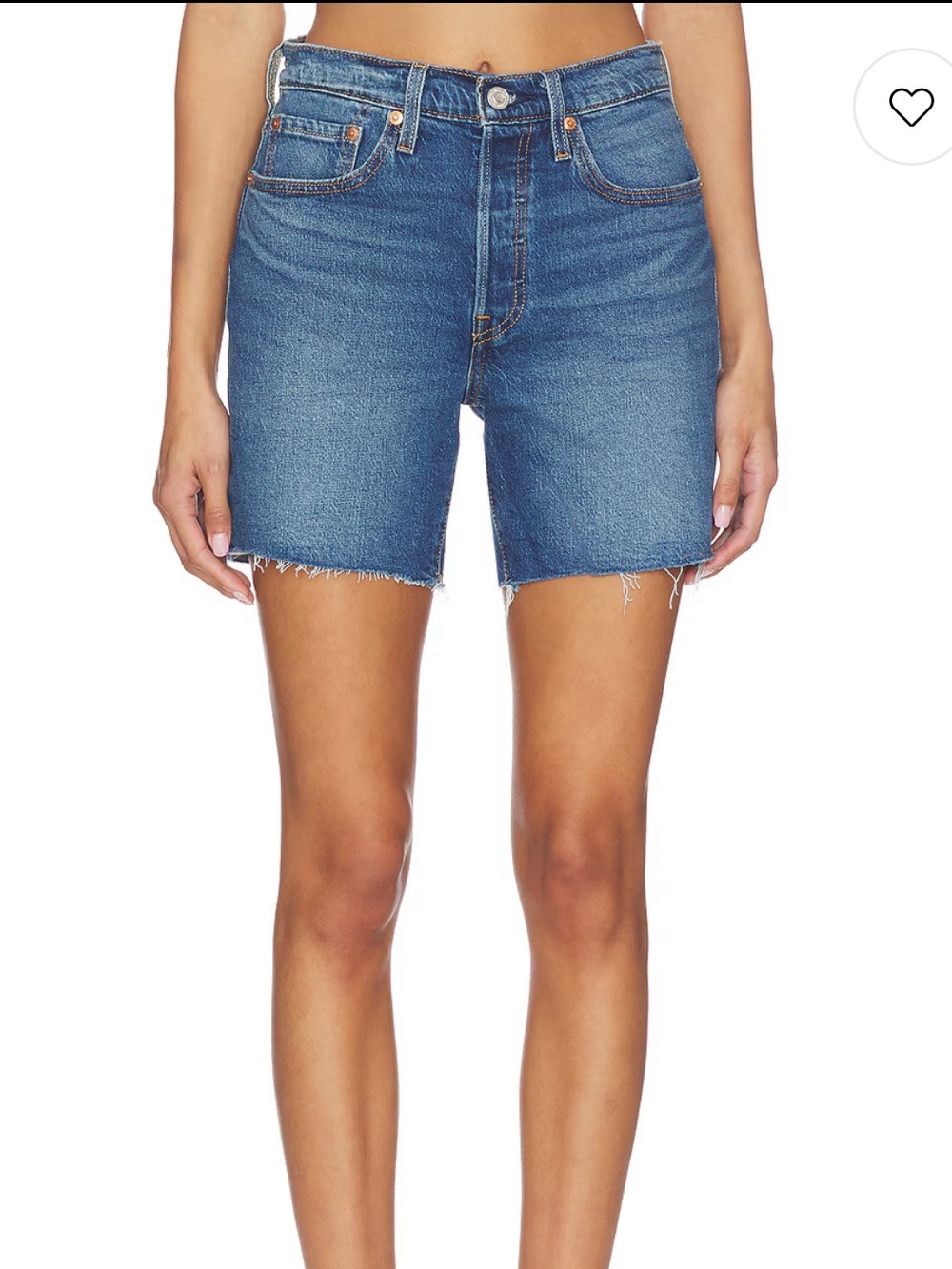 Levi's Mid-Blue High-Rise Cutoff Denim Shorts